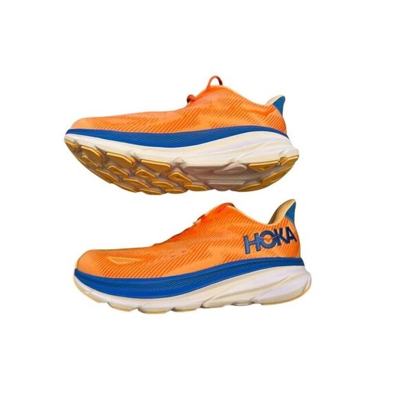 Hoka One One Clifton 9 Men's Wide Running Shoes Orange Size 8.5 Wide - Picture 2 of 13